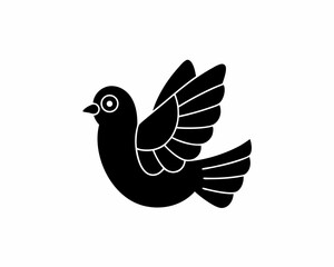   creative Silhouette dove Icon Vector Illustration
