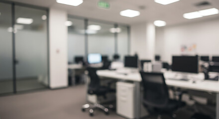 Quiet Office: Blurred Serenity in a Modern Workspace AI Generated