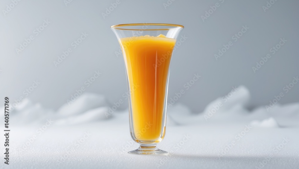 Poster nutritious carrot juice in a glass set against a white background