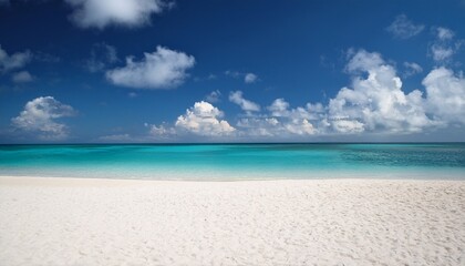 Fototapeta premium relax on the white sand beach with clouds and blue sky