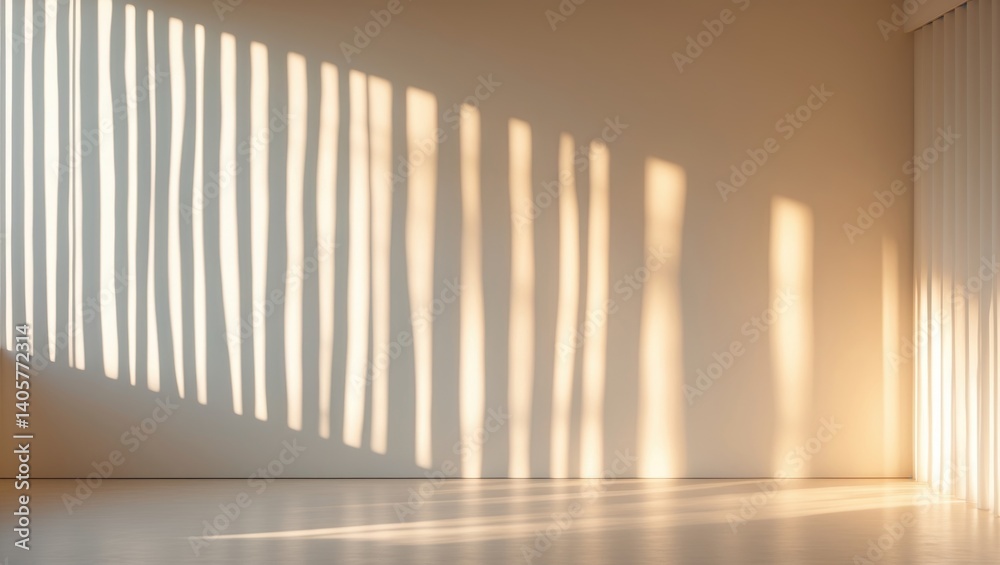 Aufkleber Light and Shadows. Abstract illumination from window on textured walls. Background of architecture. Texture reflections seen through the window.