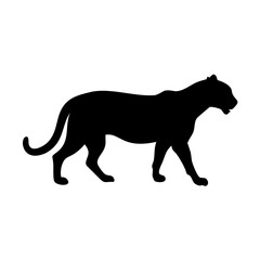 Obraz premium Black Leopard Vector Silhouette Illustration Isolated on Transparent Background for Graphic Design