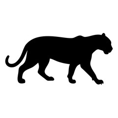 Leopard Black Vector silhouette isolated on transparent background