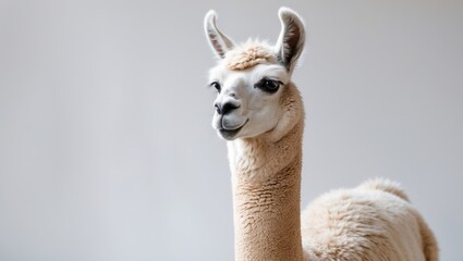 Obraz premium Llama Portrait Set Against a White Background