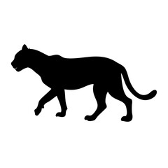 High-Quality Leopard Silhouette Vector in Black on Clear Transparent Background