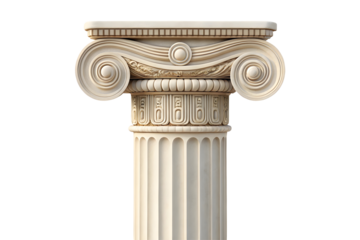 Elegant Ionic Column Capital Featuring Volutes and Decorative Details.