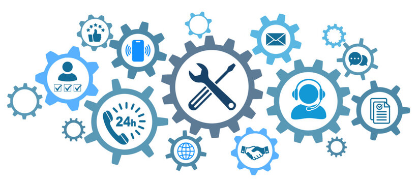 Technical support and customer service concept, online helpdesk, helpline assistance, 24/7 assistance, hotline software support