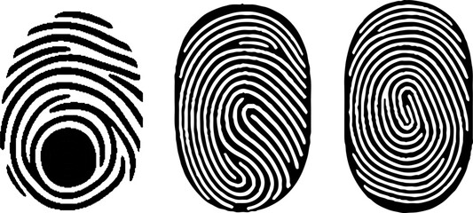 Collection of fingerprint sign icon. digital security fingerprint