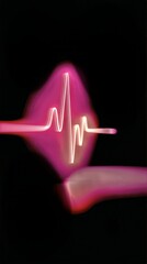 Medical Pulse Symbol in Vibrant Colors on a Dark Background Showcasing Health and Vitality