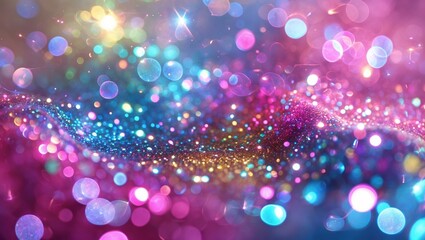 Sparkling rainbow texture background for a little girl's birthday party invite