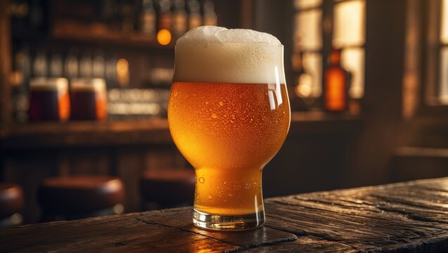 Craft beer pint of pale ale