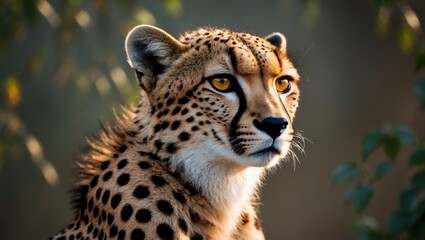 Obraz premium Depiction of a gorgeous cheetah. Cheetahs are viewed as the speediest land animal in the world.
