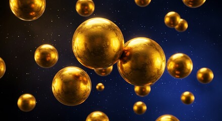 Fototapeta premium Golden Celestial Dance AI Generated