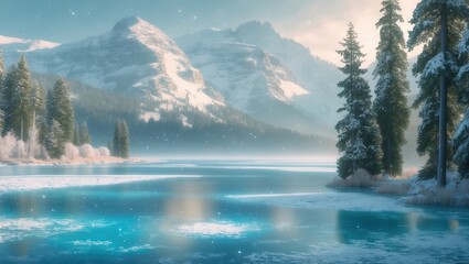 The world becomes a tranquil wonderland with the first snowfall of winter covering the ground.