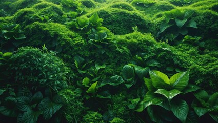 Fototapeta premium Texture of green grass from above