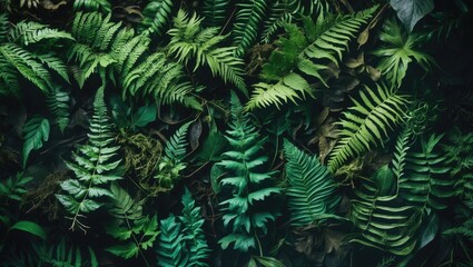 Fototapeta premium The beauty and charm of green fern plants