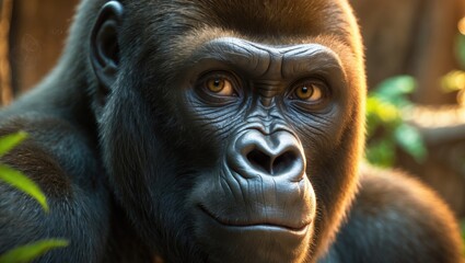 Obraz premium Depiction of a mighty gorilla with captivating eyes.