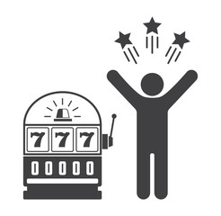 slot machine with winner man icon