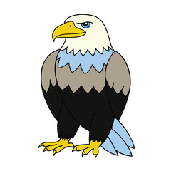 Bald Eagle Vector Art Illustration | Majestic Eagle Color Design