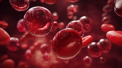 Red blood cells microscopic close-up