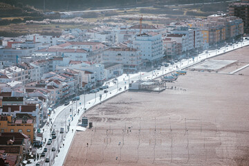 aerial view of the city of nazare