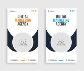set of digital marketing Social Media instagram stories template.