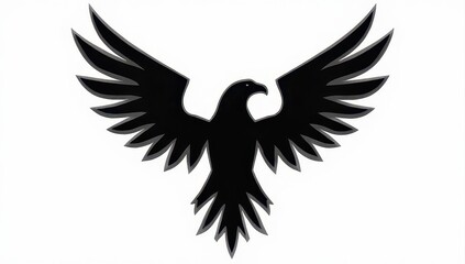 Obraz premium Black Eagle Silhouette with Spread Wings