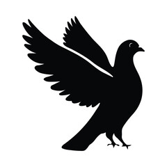 Obraz premium Pigeon graceful flight silhouette vector design. 