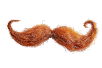 Faux red facial hair, detailed and realistic. Brown, wavy hair style