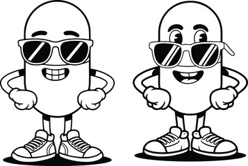 Cartoon Capsule Coloring Page