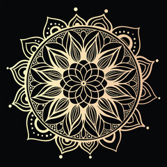 Circular pattern in the form of a mandala. Henna tattoo mandala. Mehndi style. Decorative pattern in oriental style. Coloring book page.