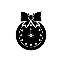 creative details Christmas Clock Icon Vector Illustration