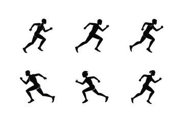 running person vector art silhouette