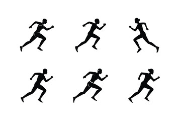 running person vector art silhouette