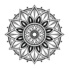 pattern in the form of a mandala. Henna tattoo mandala. Mehndi style. Decorative pattern in oriental style. Coloring book page.