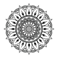 pattern in the form of a mandala. Henna tattoo mandala. Mehndi style. Decorative pattern in oriental style. Coloring book page.