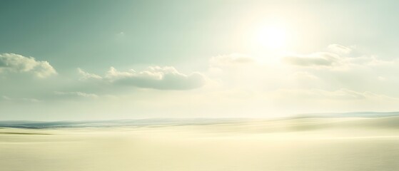 Fototapeta premium Serene desert expanse under a pale sky.