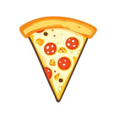 Delicious slice of pizza topped with pepperoni and melted cheese on a bright background, perfect for a snack or meal any time of day
