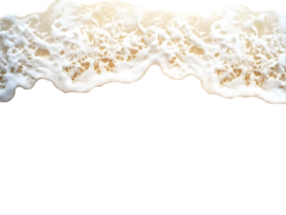 Realistic Photo of White Ocean Wave Foam Isolated on Transparent Black Background