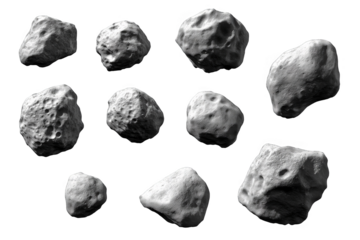 Realistic Stones Isolated On Transparent Background Abstract Illustration