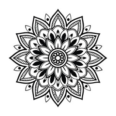 pattern in the form of a mandala. Henna tattoo mandala. Mehndi style. Decorative pattern in oriental style. Coloring book page.