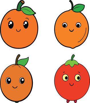 Cute pitomba cartoon vector