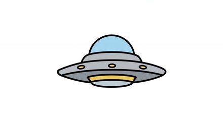 Fototapeta premium Colorful flying saucer illustration design element