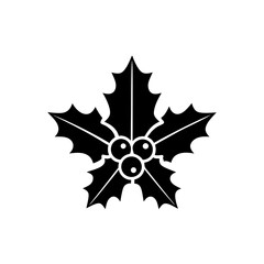 creative details Holly Leaves Icon Vector Illustration