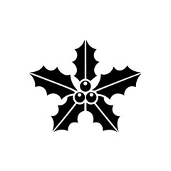 creative details Holly Leaves Icon Vector Illustration