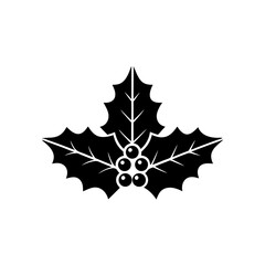 creative details Holly Leaves Icon Vector Illustration