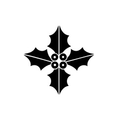 creative details Holly Leaves Icon Vector Illustration