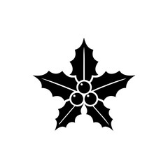 creative details Holly Leaves Icon Vector Illustration