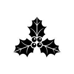 creative details Holly Leaves Icon Vector Illustration