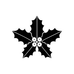 Fototapeta premium creative details Holly Leaves Icon Vector Illustration